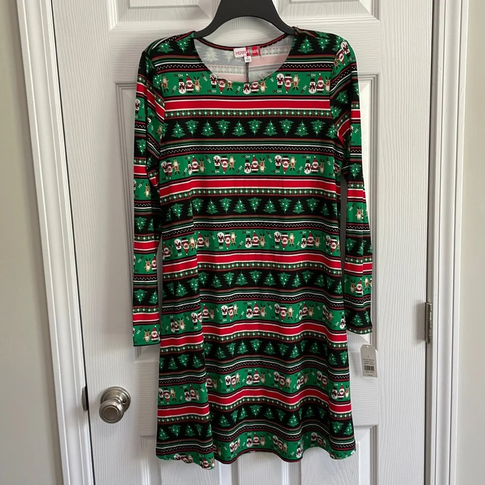 Merry Wear Christmas Print Dress - Picture 1 of 4